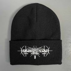 Шапка біні Nokturnal Mortum - Goat Horns White Logo вишита чорна