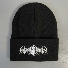 Шапка біні Nokturnal Mortum - До лунарної поезії (To Lunar Poetry) White Logo вишита чорна