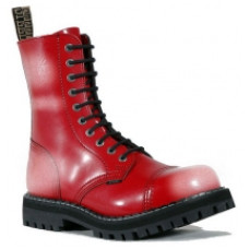 Steel Boots 10 Eyelets Red