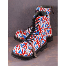 Steel boots British Flag on 10 eyelets
