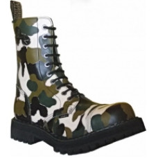 Steel camouflage boots with 10 eyelets