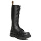 Steel black boots with 20 eyelets and zipper