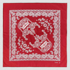 Skull Mask And Paisley Bandana Red (White Print)