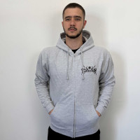 Gehenna - Black Seared Heart (AWDis) Grey Zip Hoodie