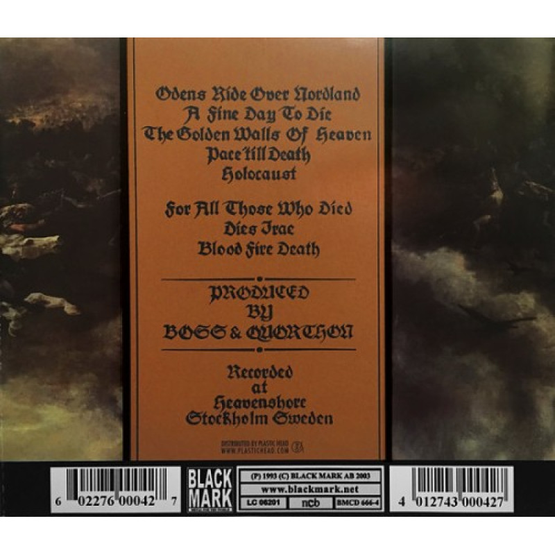 Bathory - Blood Fire Death CD