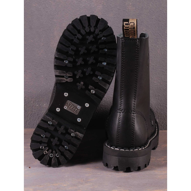 Steel Boots 10 Eyelets Black