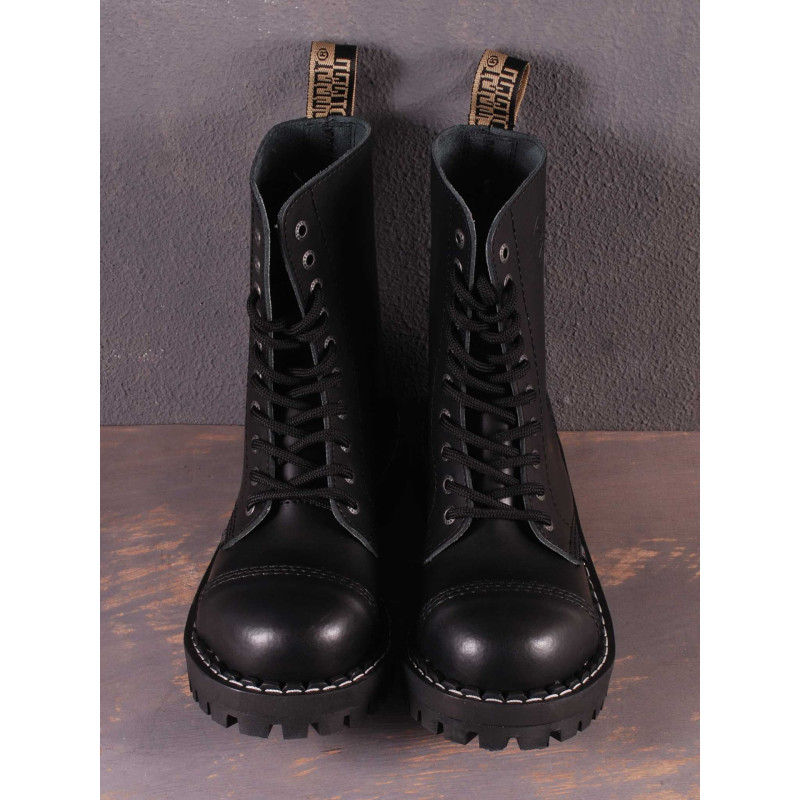Steel Boots 10 Eyelets Black