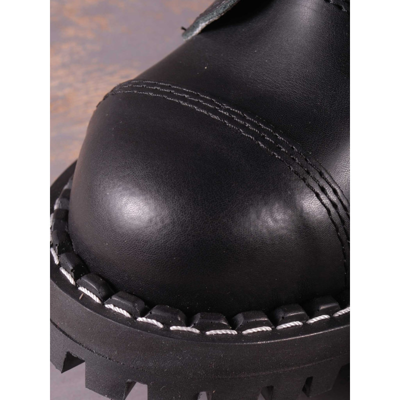 Steel Boots 20 Eyelets Black With 4 Buckles ZIP