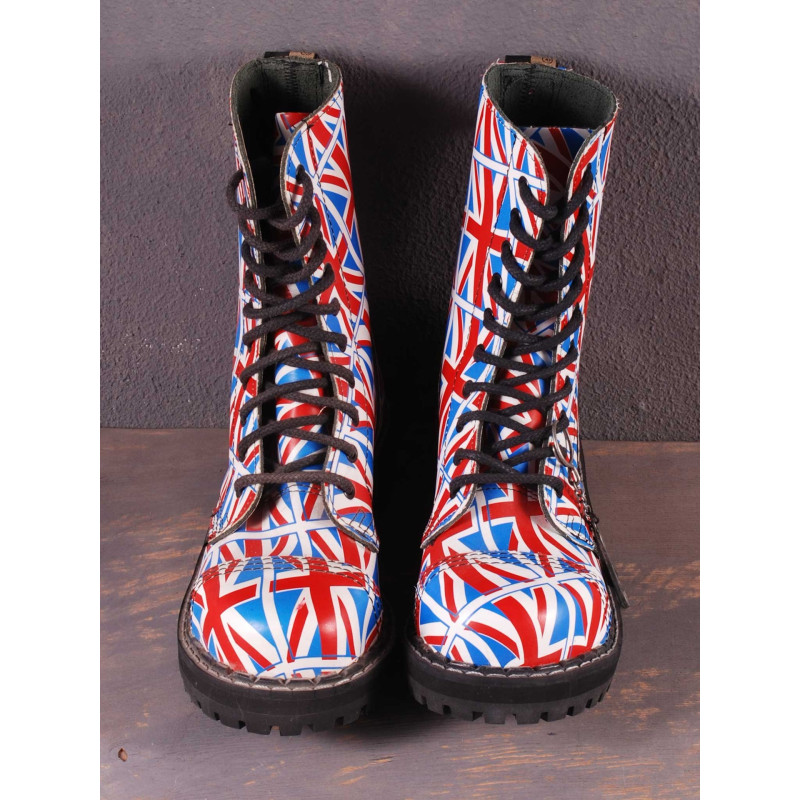 Steel boots British Flag on 10 eyelets