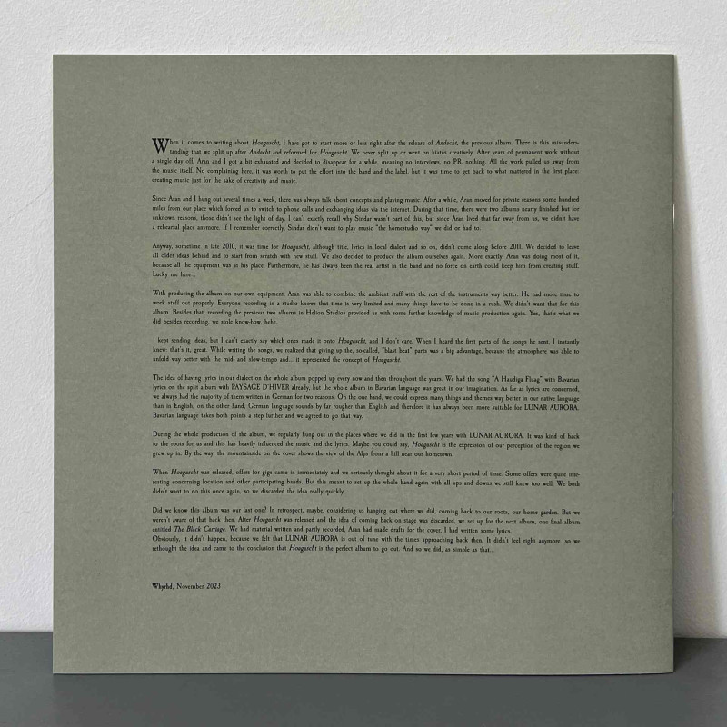 Lunar Aurora - Hoagascht LP (Black Vinyl)