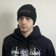 Шапка біні Nokturnal Mortum - Goat Horns Grey Logo вишита чорна
