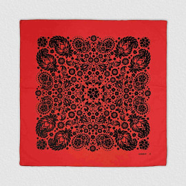 Flowers Red (Black Print) Bandana