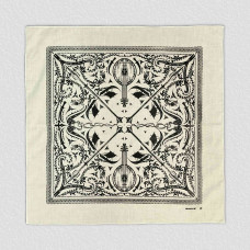 Kobza White (Black Print) Bandana