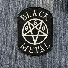 Black Metal Pentagram 666 Patch
