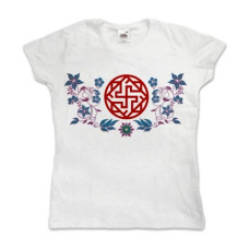 Валькирия Blue Flowers Lady Fit T-Shirt White
