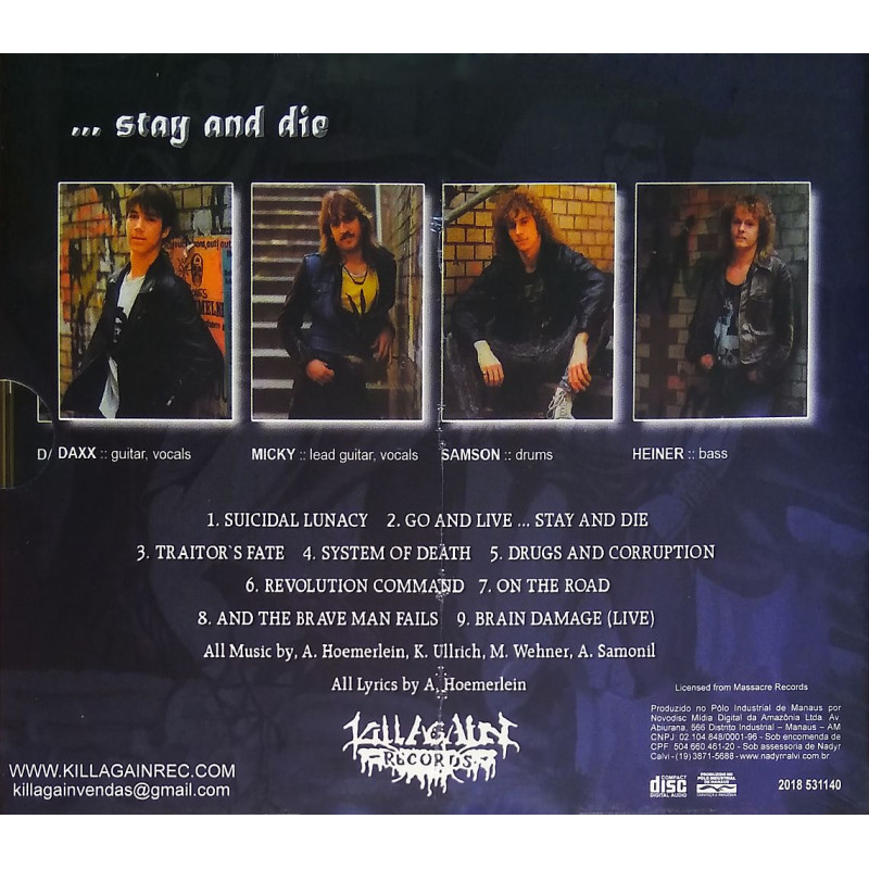Vendetta - Go And Live......Stay And Die CD