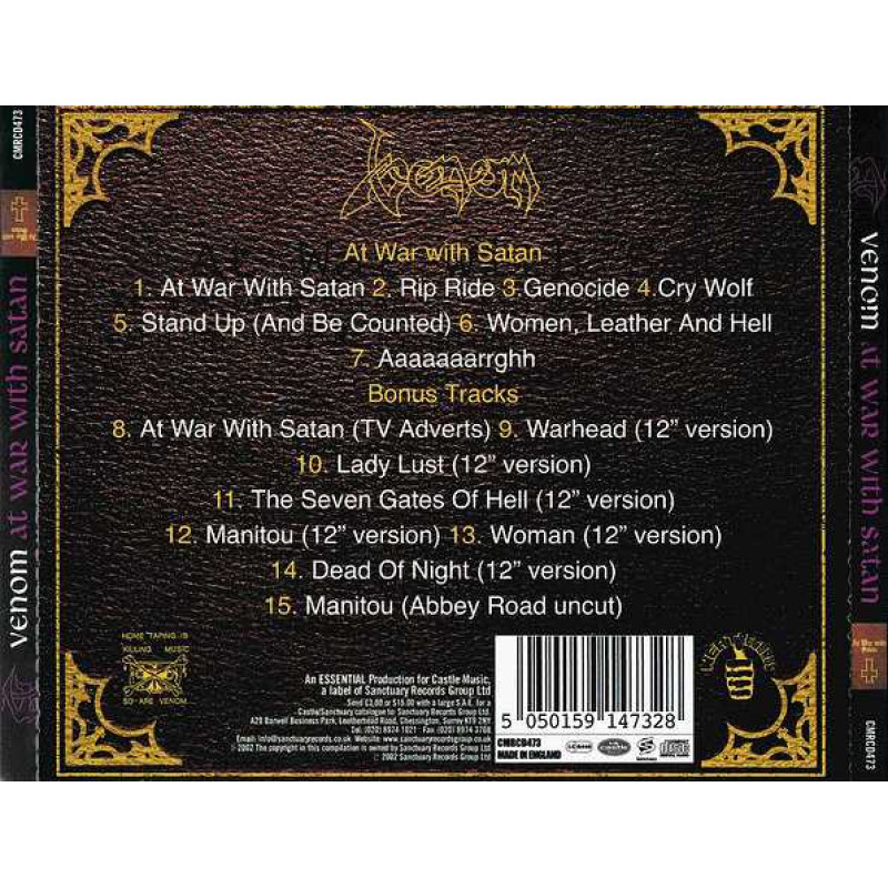 Venom - At War With Satan CD